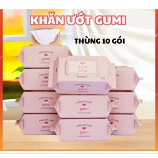 Trợ Giá_Sỉ Thùng 10 Gói Khăn Ướt Gumi  không mùi 100 tờ ,không paraben an toàn cho bé sơ sinh