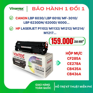 [ HỎA TỐC ] Hộp mực máy in Canon LBP 6200B/ 6000/ 6230, HP P1566,P1606DN(mã CE278A),V-TECH,đã có sẵn mực, mực đậm