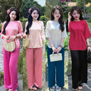   HÌNH ẢNH CHÍNH CHỦ  Set Gấm Lụa Cổ Tết Kết Nơ - Set Bà Ba Gấm - Set Lụa Gấm Đi Chùa 