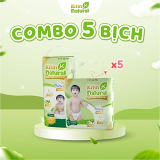 Combo 5 bịch Tã/Bỉm quần Kitin Natural size M44/L40/XL38/XXL36/XXXL34