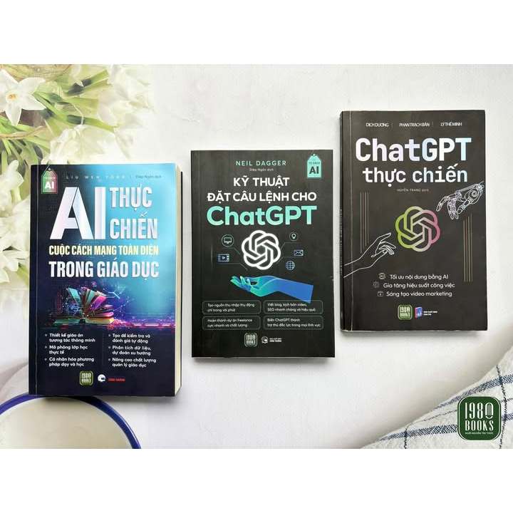 Sách - Combo 3 cuốn: Chat GPT Thực Chiến + AI Thực Chiến + Kỹ Thuật Đặt Câu Lệnh Cho Chat GPT