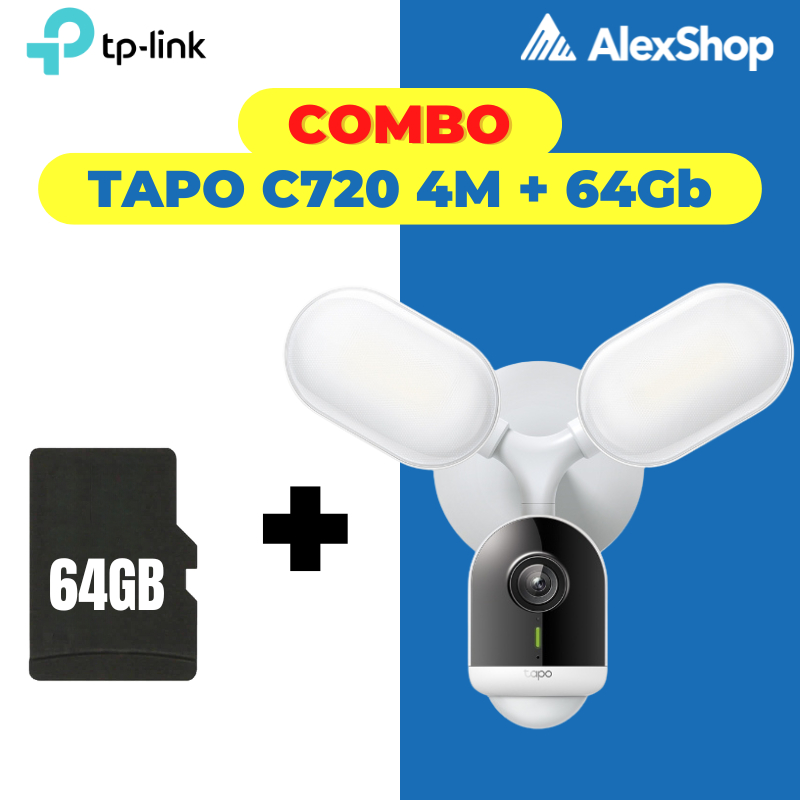 [COMBO] Camera TP-Link Tapo 4M C720 + Thẻ 64Gb ,  Ngoài Trời Thông Minh AI - Có Đèn Flash TP-Link