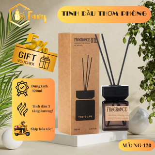 Tinh dầu thơm phòng thiên nhiên FAVY 100ml que gỗ tự khuếch tán hương thơm, trang trí nhà cửa
