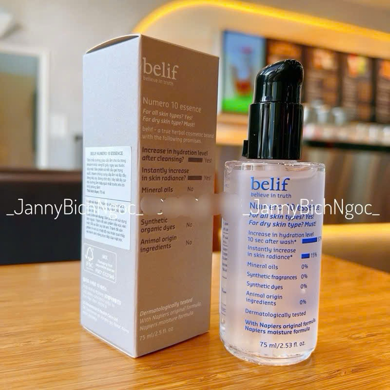 [HÀNG CÔNG TY DATE 02.2027] Tinh chất khoá ẩm Belif Numero 10 Essence 75ML