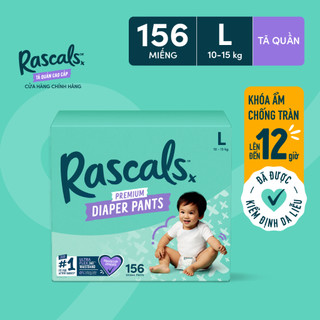 Thùng Tã/Bỉm Quần Rascals Size L (10-15kg) 156 miếng
