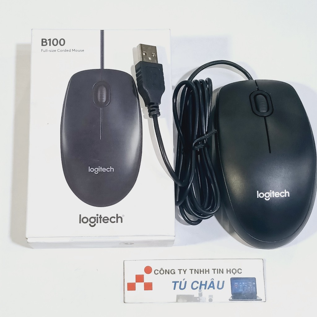 Chuột máy tính có dây Logitech B100 chính hãng (Chuột có dây) / Chuẩn cắm USB