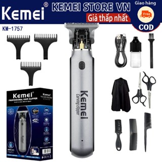 Kemei KM-1757 Điện Cắt Tóc Cho Nam Tông Đơ Không Dây LCD Chuyên Nghiệp Sạc USB Máy Cạo Râu Dao Cạo Tóc Không Dây