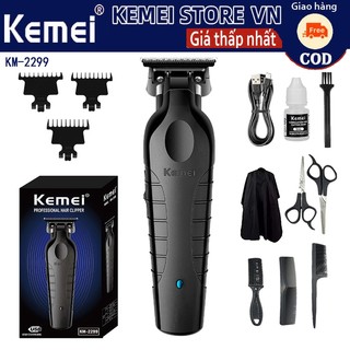  Kemei KM-2299 Tông Đơ USB Sạc Cắt Tóc Hine Lưỡi Cắt Sạc Nhanh 