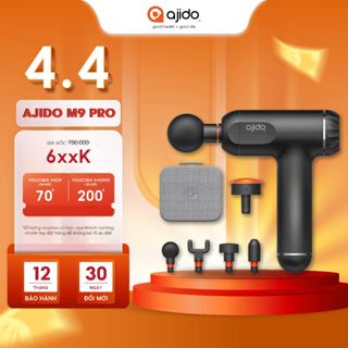 Máy Massage Cầm Tay AJIDO AJ - M9, 32 Cấp Độ, 4 Đầu Thay Thế - Mát Xa Toàn Thân Giãn Cơ, Đấm Lưng, Cổ Vai Gáy