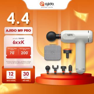 Máy Massage Cầm Tay AJIDO AJ - M9 Pro, 6 Cấp Độ, 4 Đầu Thay Thế - Mát Xa Toàn Thân Giãn Cơ, Đấm Lưng, Cổ Vai Gáy