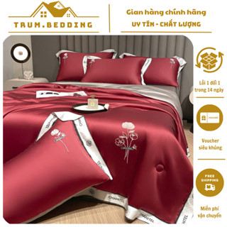  Bộ Chăn Ga Gối Phi Lụa Trần Bông DG-MICHELLE – Sang Trọng Mềm Mịn Không Nhăn Không Phai Màu 