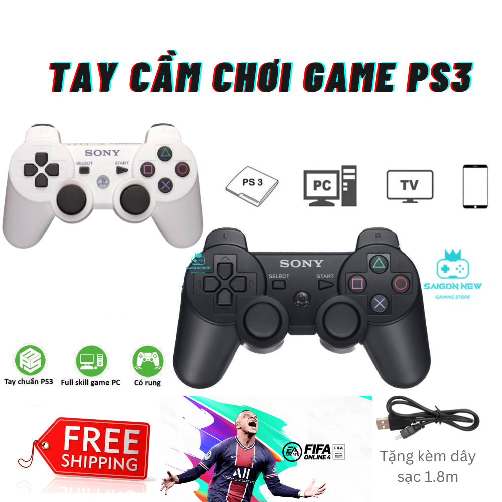 Tay Cầm Chơi Game P.3 - Có Rung - Tương Thích Với PC, Laptop, P.3 - Tặng Kèm Dây Sạc 1,8m