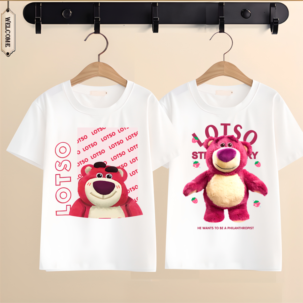Áo Thun In Hình Gấu Dâu Lotso cực hot cho bé ĐỦ SIZE