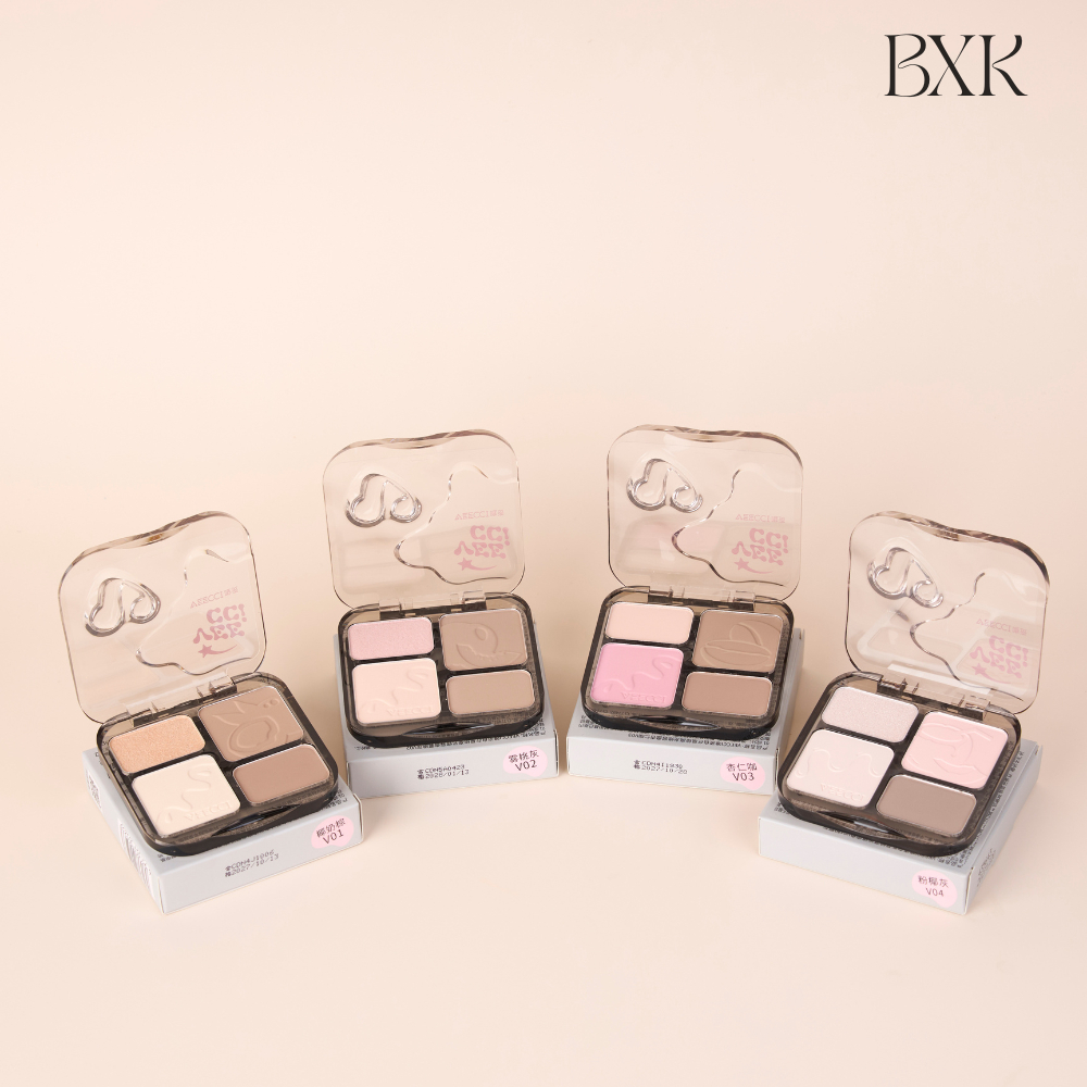 Bảng phấn tạo khối VEECCI bắt sáng highlight má hồng tự nhiên lâu trôi chống nước