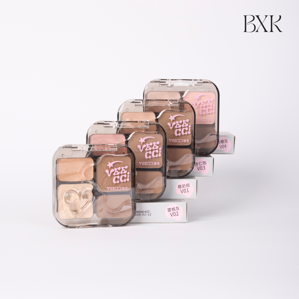 Bảng phấn tạo khối VEECCI bắt sáng highlight má hồng tự nhiên lâu trôi chống nước