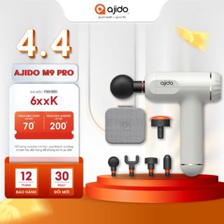 Máy Massage Cầm Tay Ajido AJ - M9, 32 Cấp Độ, 4 Đầu Thay Thế - Mát Xa Toàn Thân Chuyên Sâu Giảm Đau Giãn Cơ Lưng, Cổ Vai