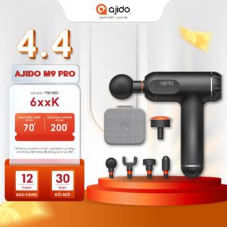 Máy Massage Cầm Tay Ajido AJ - M9 Pro, 6 Cấp Độ, 4 Đầu Thay Thế - Mát Xa Toàn Thân Giảm Đau Giãn Cơ Lưng, Cổ Vai