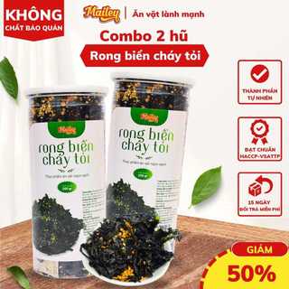 [COMBO 2 HŨ 200G] Rong biển cháy tỏi Mailey Hũ 200g - Rong biển ăn liền, ăn vặt, trộn cơm thơm ngon giàu dinh dưỡng