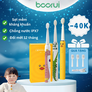 Bàn chải điện BOORUI cho bé từ 3-12 tuổi, bàn chải đánh răng điện trẻ em, bản nâng cấp 2025