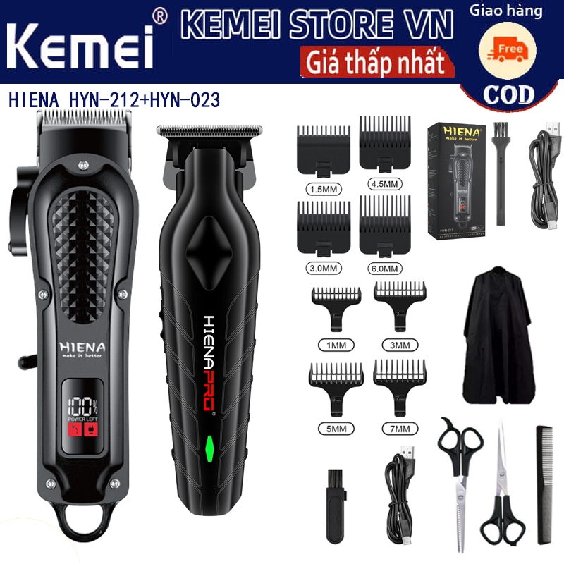 Bộ Tông Đơ Cắt Tóc HIENA Dây Tông Đơ / Không Dây Cho Nam Sạc Điện Thiết Kế Công Thái Học HYN-212 + HYN-023