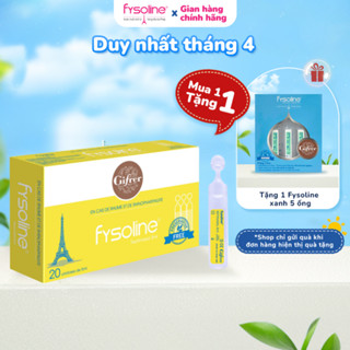 Nước muối sinh lí Pháp FYSOLINE hỗ trợ kháng khuẩn, viêm mũi, sổ mũi cho bé - Hộp vàng 20 ống x 5ml
