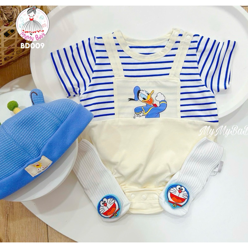 MyMy BaBy Body Chip Sọc Kem Vịt DONAL Cho Bé 0-3 Tháng 3-6 Tháng 6-9 Tháng 9-12 Tháng 12-24 Tháng