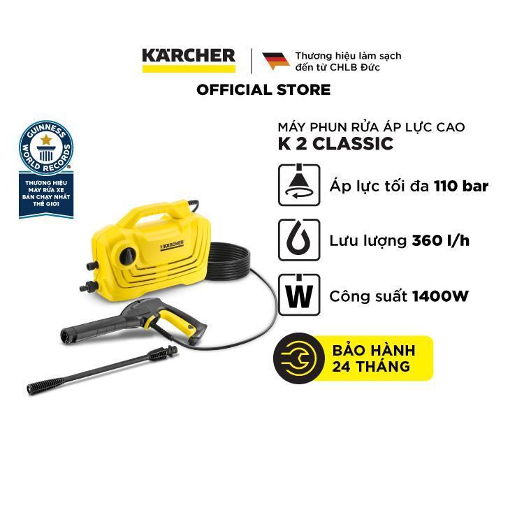 Máy Rửa Xe KARCHER Cầm Tay K2 Classic Động Cơ Chổi Than Áp Lực Cao Giúp Làm Sạch Ô Tô Xe Máy