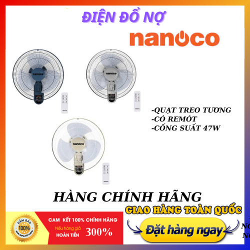 Quạt Treo Tường Có Remot(NWF1612RC) Chính Hãng Nanoco