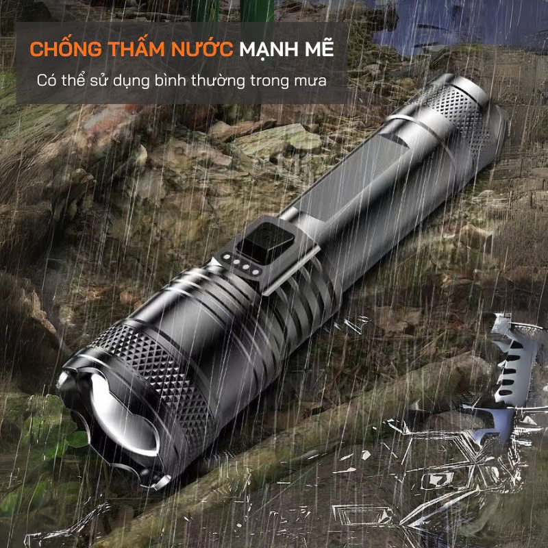 Đèn Pin Chiếu Sáng Asaki Đen Cầm Tay Có Thể Điều Chỉnh Xa Gần | BigBuy360 - bigbuy360.vn