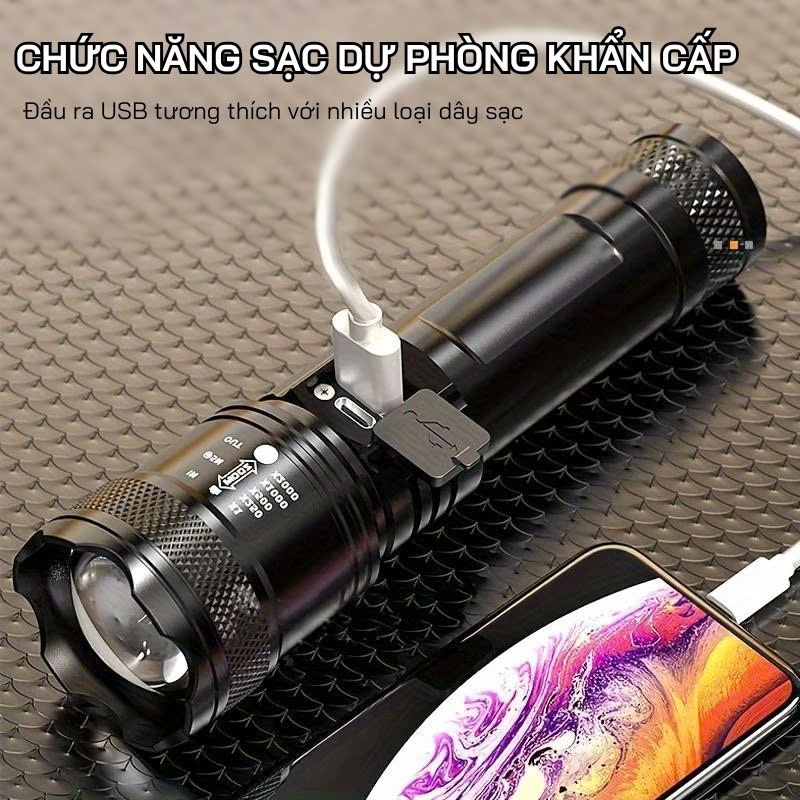 Đèn Pin Chiếu Sáng Asaki Đen Cầm Tay Có Thể Điều Chỉnh Xa Gần | BigBuy360 - bigbuy360.vn