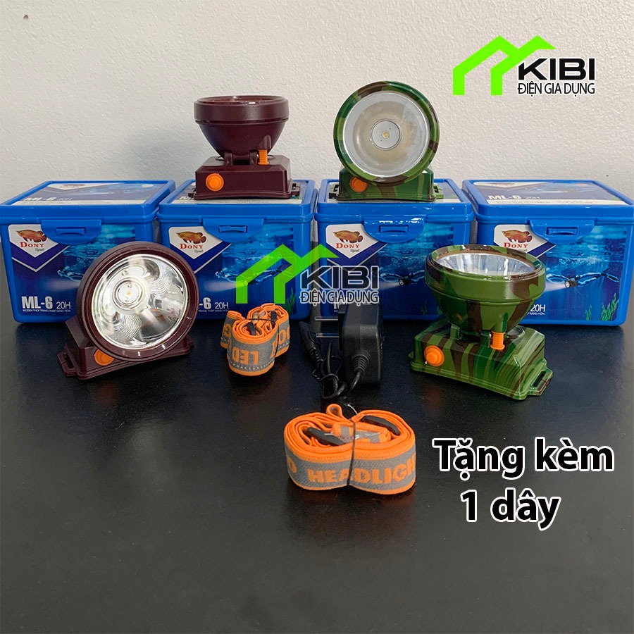 Đèn pin treo đầu, đèn đội đầu chống nước ML6 DONY