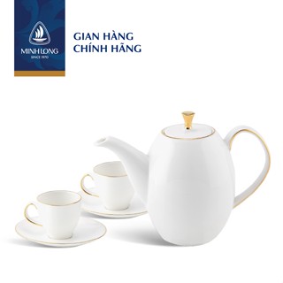 Bộ Ấm Trà Sứ Minh Long 0.47 L - Anna Cao - Chỉ Vàng