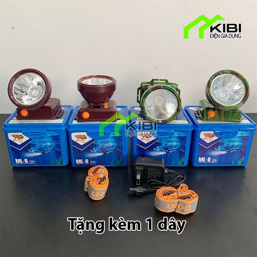 Đèn pin đội đầu, đèn pin đội đầu siêu sáng chống nước ML6 DONY