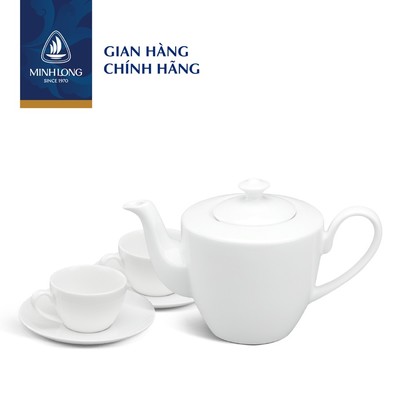 Bộ Trà Sứ Cao Cấp Minh Long - Dasy - Trắng