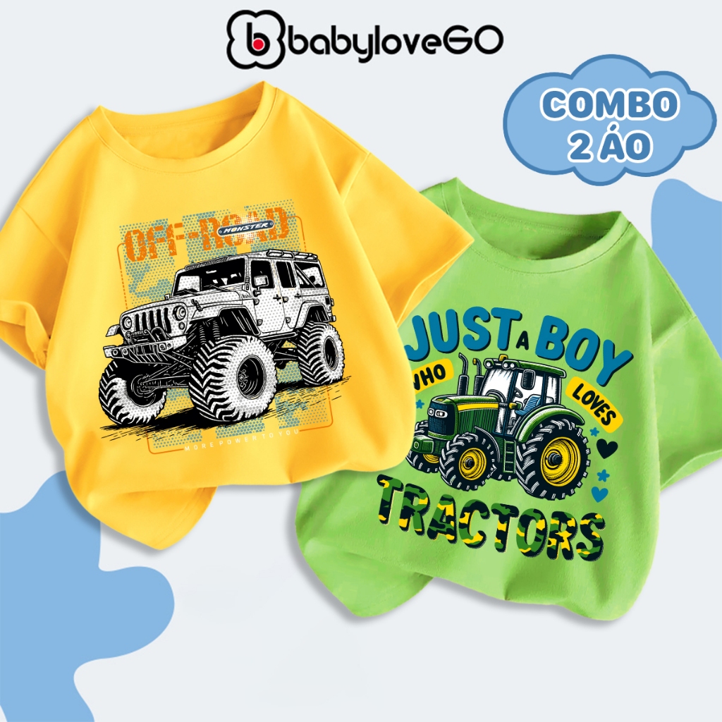 Áo thun bé trai BabyloveGO áo phông cộc tay cho bé chất thun cotton thoáng khí co giãn 4 chiều