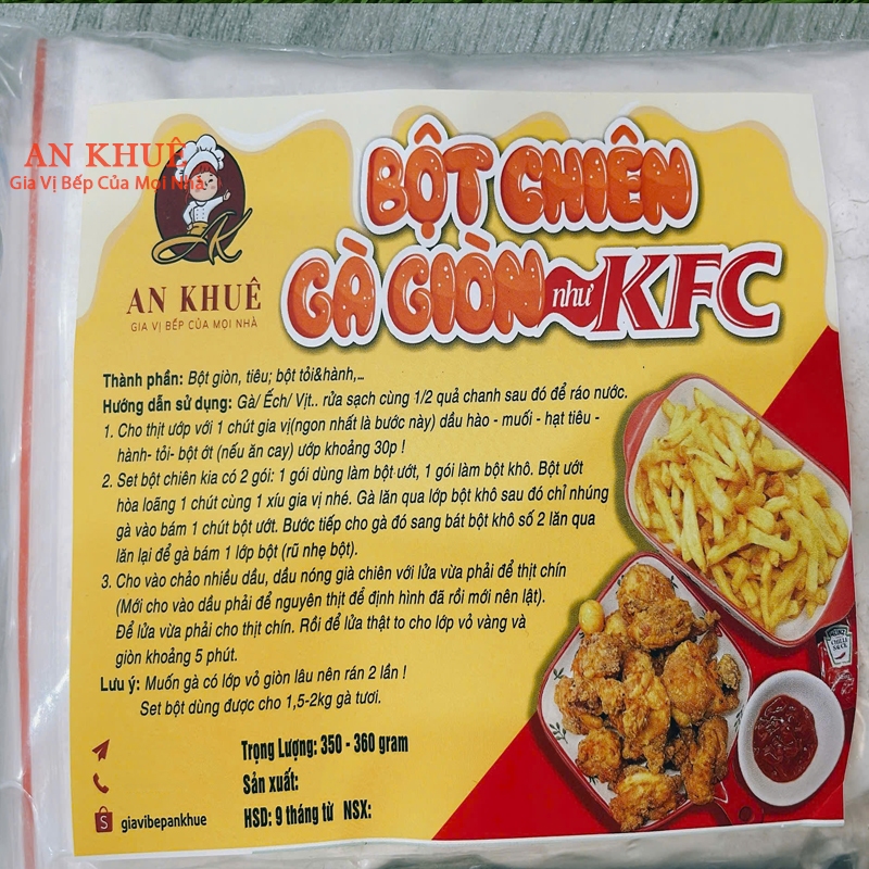 Bột Chiên Gà Bột Chiên Giòn Ngon Như KFC 350gr/1 set