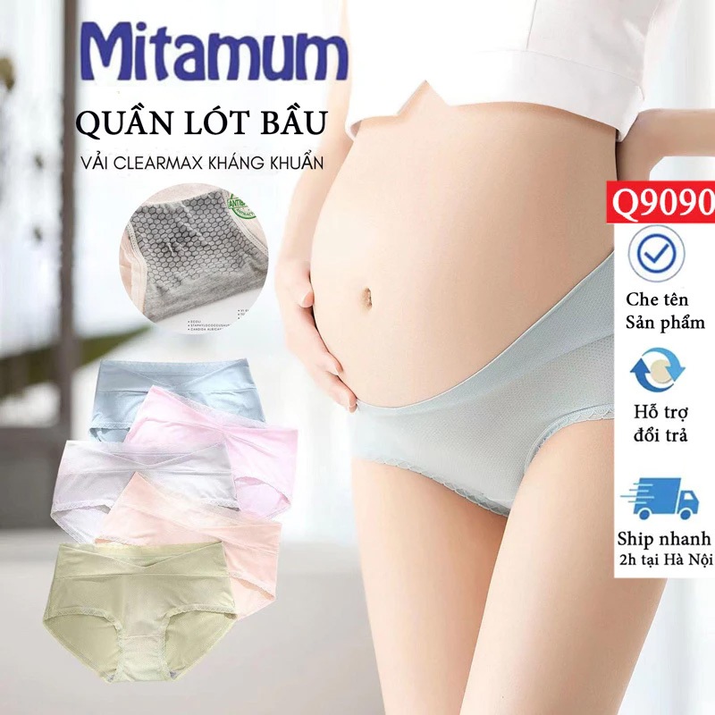 Quần lót bầu su đúc cạp chéo, quần lót sau sinh bigisize, đồ lót bầu thiết kế đẹp siêu mát Mitamum