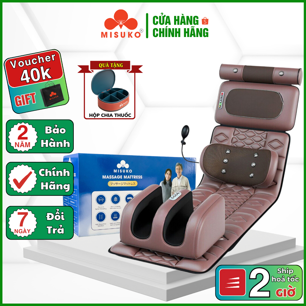 Đệm Massage toàn thân kèm máy massage chân MISUKO MAT-C88 12 điểm [ BẢO HẢNH 24 THÁNG ]