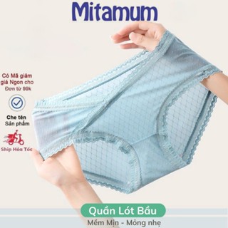 Quần lót bầu và sau sinh cạp chéo chất LỤA BĂNG thông hơi kháng khuẩn đồ lót chip bà bầu bigsize