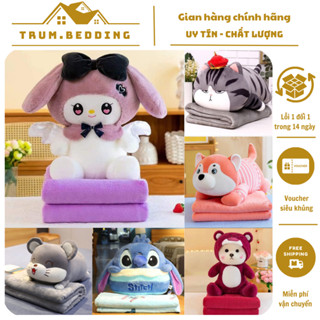  Bộ Chăn Gối Văn Phòng 2in1 Hình Thú Đa Năng Tiện Lợi Khi Đi Học Du Lịch 