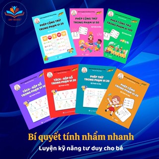 Sách-COMBO 7 Quyển Toán Tư Duy Giúp Trẻ Luyện Tập Phép Tính Tách Gộp Cộng Trừ, Phù Hợp Cho Trẻ 4-8T