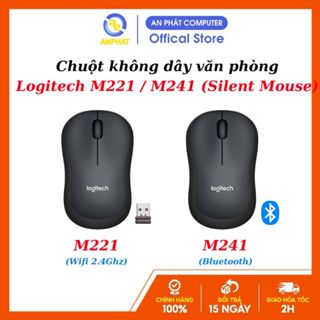 Chuột máy tính không dây Logitech M241 Silent Bluetooth GRAPHITE - Bảo Hành Chính Hãng 12 Tháng
