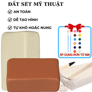 Đất sét tự khô, Đất Sét Mỹ Thuật Tạo Hình Mẫu,Làm Khuôn, Đất Sét Làm Gốm Thủ Công - 1kg