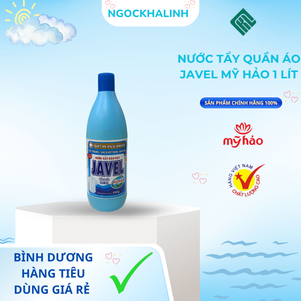 Nước tẩy quần áo javel Mỹ hảo 1L