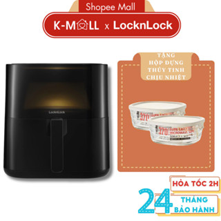 Nồi Chiên Không Dầu LocknLock Visible Air Fiyer CUBE EJF996BLK Màu Đen, dung tích 5.5L, Kính trong suốt - K-MALL