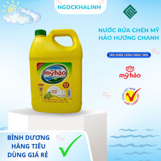 Can Nước Rửa Chén Mỹ Hảo Hương Chanh 3,6kg Đậm Đặc, Dầu Rửa Bát Khử Mùi Siêu Sạch