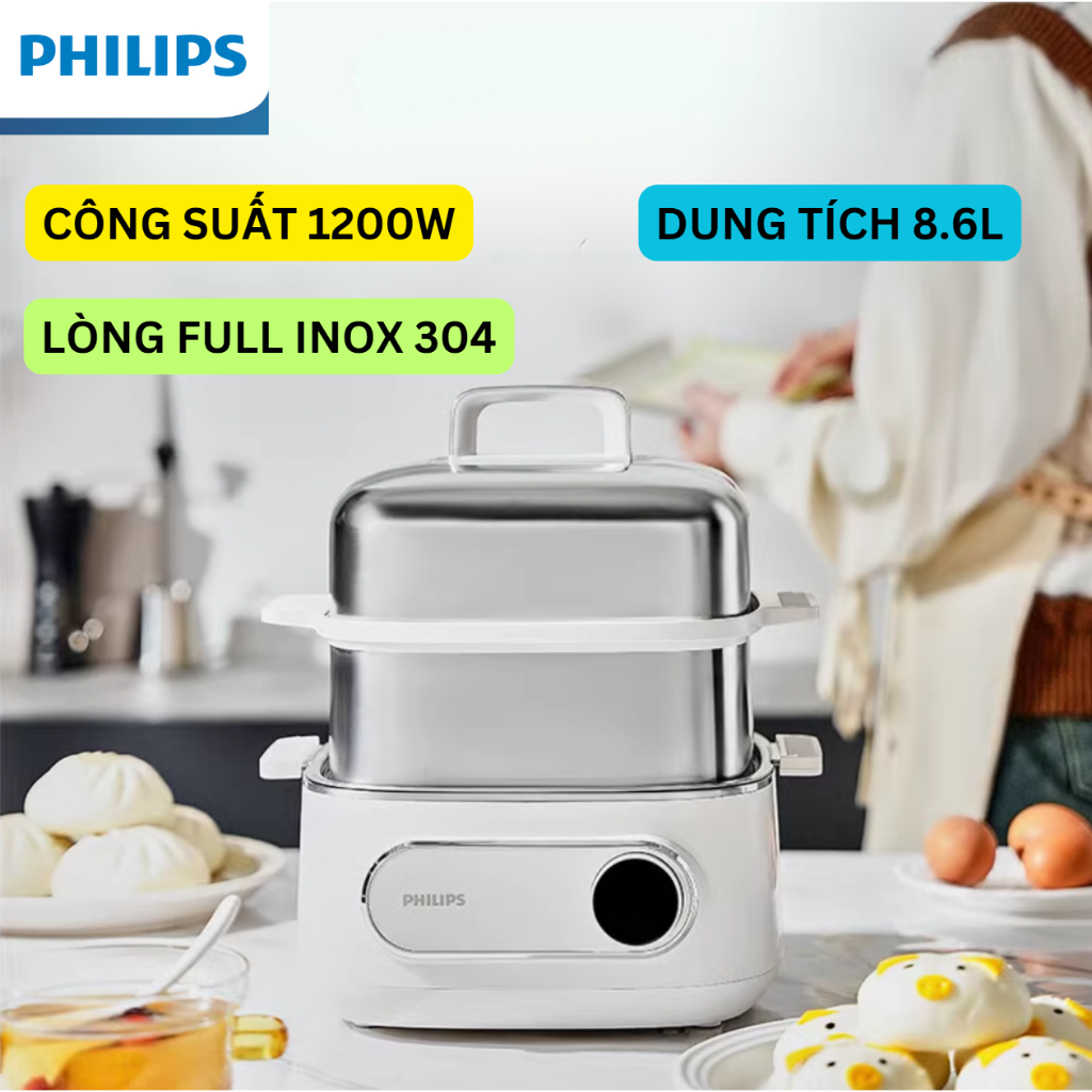 NỒI HẤP ĐIỆN ĐA NĂNG PHILIPS HD3300 8.6L 1200W