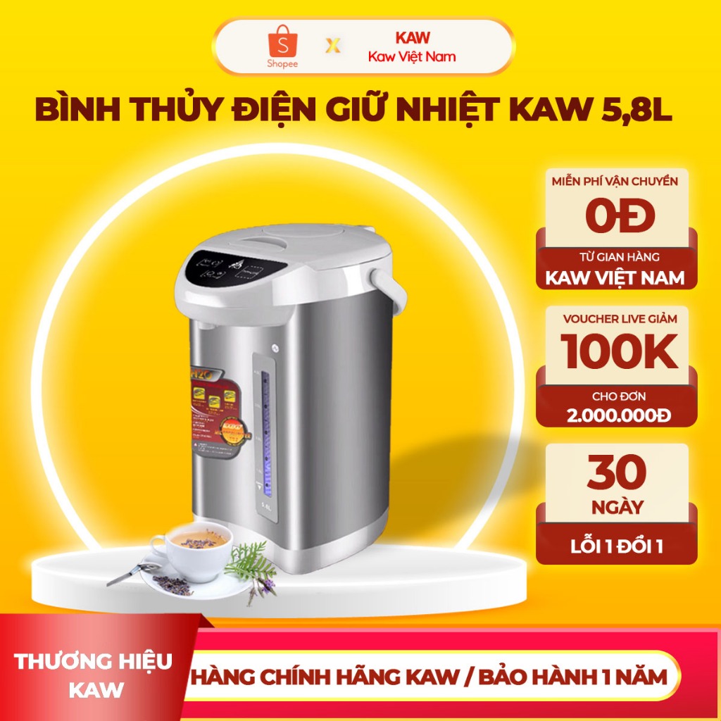 Bình Thủy Điện 5,8L KAW, Bình Giữ Nhiệt Và Đun Sôi Nhanh, Phù Hợp Cho Cả Gia Đình