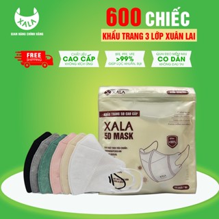   600 Cái  Khẩu Trang 5D XALA  Cấu Trúc 3 Lớp Dày Dặn Lọc Bụi Mịn Ngăn Giọt Bắn Bụi Mịn 