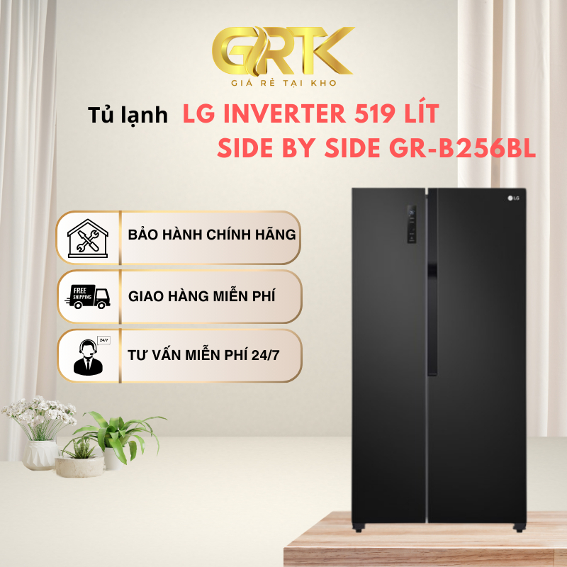 Tủ lạnh LG Inverter 519 lít Side By Side GR-B256BL – Giao Nhanh TP.HCM